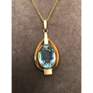 Art Deco Pendant Blue Stone 