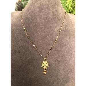 Huguenot Cross And Its Chain