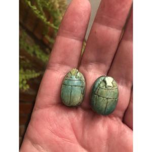 Ceramic Scarab Clip-on Earrings