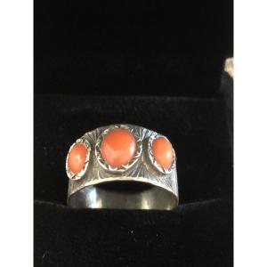 Silver Coral Ring