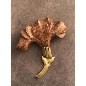 Art Deco Flower Brooch