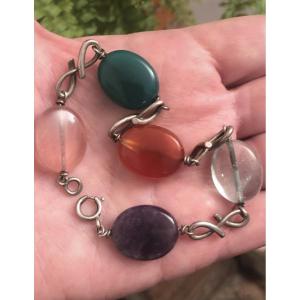 Vintage Silver / Hard Stone Bracelet 