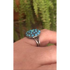19th Century Silver/turquoise Ring 