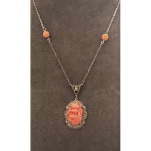 Art Deco Silver / Bakelite Necklace 