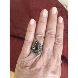 Antique Silver Ring Set With Stones 