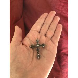 Silver Fleur-de-lis Cross 