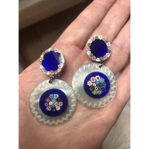 Mother-of-pearl / Murano Glass Earrings 