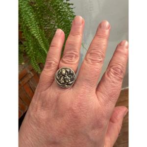 Art Nouveau Silver Ring 