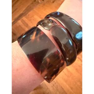 3 Art-deco Tortoiseshell Bracelets