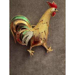 Rooster Brooch 50s-60s