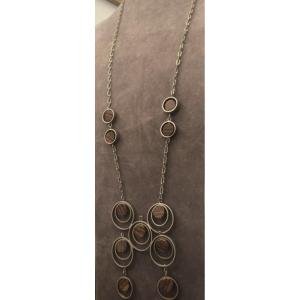Vintage Metal And Wood Necklace