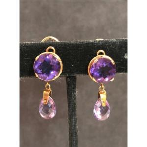 Gold/amethyst Earrings
