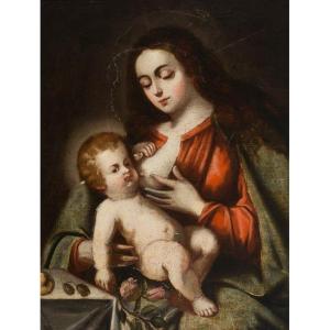 Spanish Or Colonial School (late 17th Century) - The Virgin Of The Plums