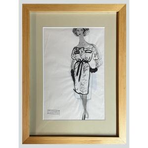 Denise Arokas (1932-?) [last Muse Of Matisse] - Young Elegant Gouache