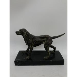 Elegant Retriever In Bronze - France, Mid-20th Century
