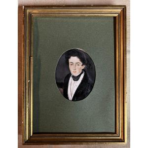 European School (c. 1830) - Miniature On Parchment Young Gentleman