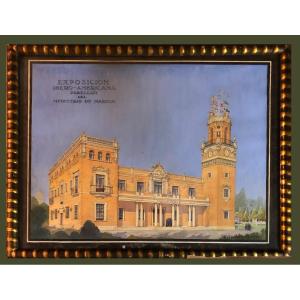 Spanish School (1920s) - General View Of The Navy Pavilion, Seville Exhibition 1929