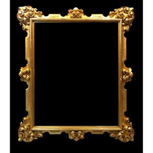Elegant Gilded Wood Frame With Leaf - Spain, C. 1920