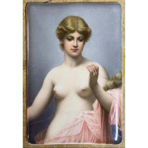 Kpm Berlin (c. 1890) - Hutschenreuther Plaque With The Moire Clotho (after Paul Thumann)