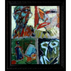Informalist School (1960s) - Four Portraits