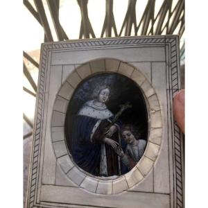 Royal Touch Ceremony Represented In Limoges Enamel And With Signature - France, 16th Century