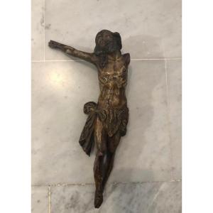 Crucified Christ Carved In Gilded Wood - Spain, 16th - 17th Century