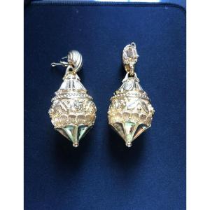 Large Gold Earrings - Spain, 19th Century