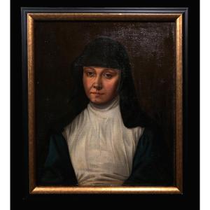 	 French School (18th Century) - Portrait Of A Nun