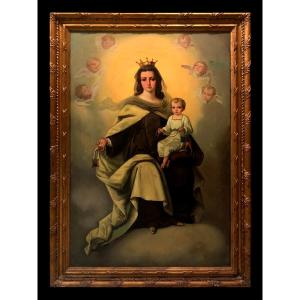 Spanish School (19th Century) - Glory Of Our Lady Of Carmel