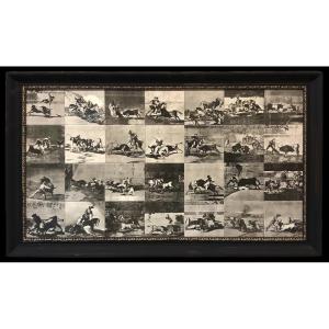 Large Assemblage With Tiles Inspired By Goya's Bullfighting - Spain, C. 1960