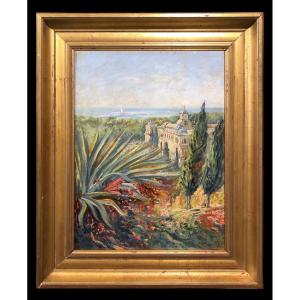 	 José De La Fuente Grima (1915-1997) - Málaga: The Town Hall Seen From Gibralfaro