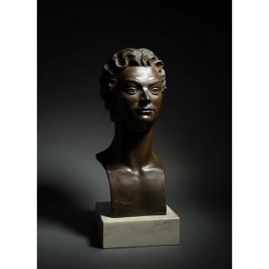 Spanish School (1960s) - Bronze Head Of A Faun