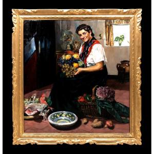 Francisco López-salas (1884-1956) - The Kitchen Maid