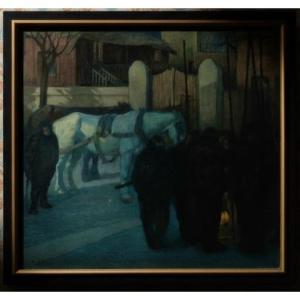 Alberto María Rossi (1879-1965) - Buenos Aires: Docks And Horses In La Boca