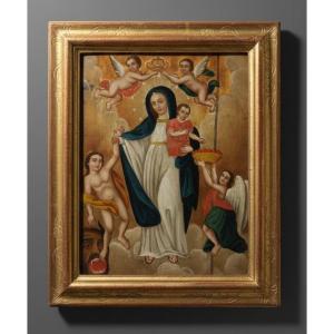 Mexican Viceroyal School (circa 1780) - Our Lady Of Light Of León