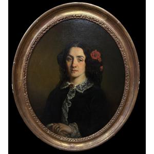 Jean François Portaels (1818-1895) - Portrait Of A Great Lady