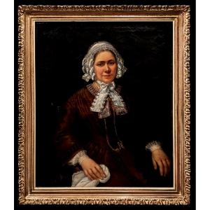 Caroline Swagers (1808-1877) - Portrait Of A Woman In A Bonnet