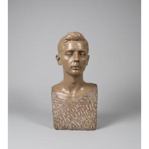 Head Of A Young Man In Marble - Spain, C. 1920