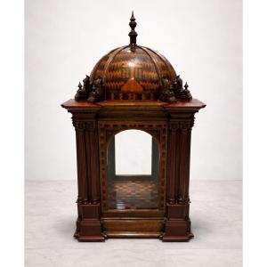 Large Votive Chapel In Tropical Wood Marquetry - Mexico, Circa 1800