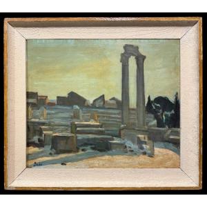 Léonard Bordes (1898-1969) - The Ruins Of The Ancient Theatre Of Arles