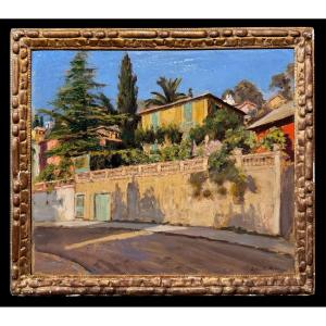 Leopoldo Berthélemy De Santa María (1887-1970) - A Street In Menton