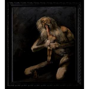 Spanish School (xx) - "saturne Dévorant Un De Ses Fils" (d'après Francisco De Goya)