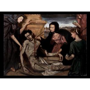 French School (late 19th Century) - The Rescue Of The Body Of Saint Sebastian By Saint Irene