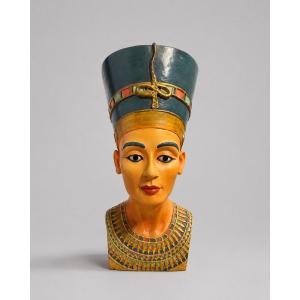 Nefertiti Bust In Painted Plaster