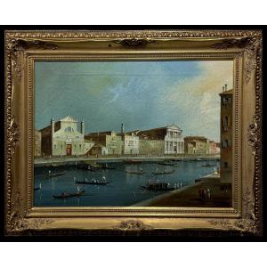 Italian School (c. 1930) - Il Canal Grande Con Santa Lucia (after Guardi)