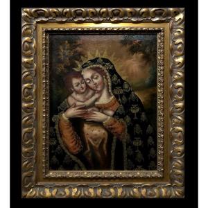 Cusco School (20th Century) - Our Lady Of The Kiss
