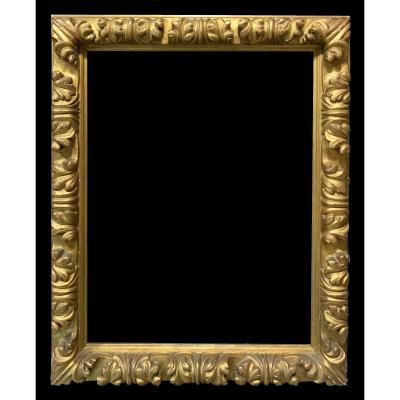 Rocaille Frame In Carved And Gilded Wood - Spain, XIXth