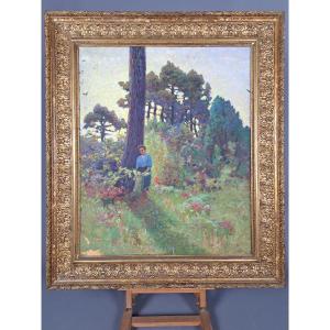"landes Landscape", Oil On Canvas, Late 19th Century.