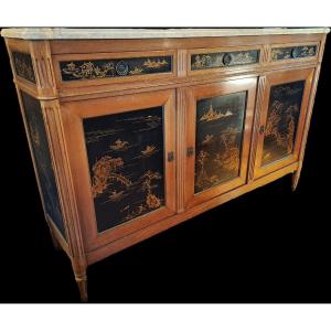A Louis XVI Style Sideboard Decorated With Japanese Lacquer.