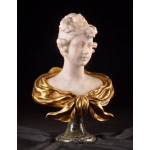 Beautiful And Large Bust Of Alphonse Henri Nelson (paris, 1854-1919)